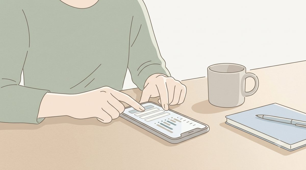 スマホでふるさと納税の上限額シミュレーターを調べる手元